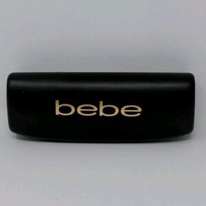 Bebe Eyeglass Sunglass Case Black Faux Leather Hard Clamshell CASE ONLY